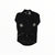 Black softshell jacket for men, full-zip front, stand collar, reflective sleeve stripes