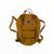 Tan Kanken backpack with front flap pocket, zip, and leather-look shoulder straps