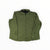 Olive green women's button-up long-sleeve shirt with front buttons and chest pocket