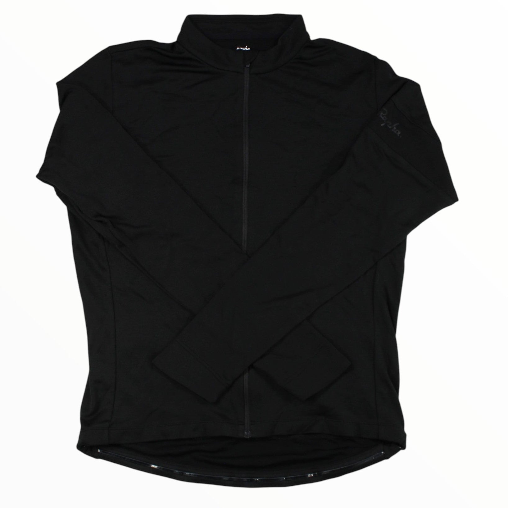 Men's short-sleeve cycling jersey, full-zip high collar, black