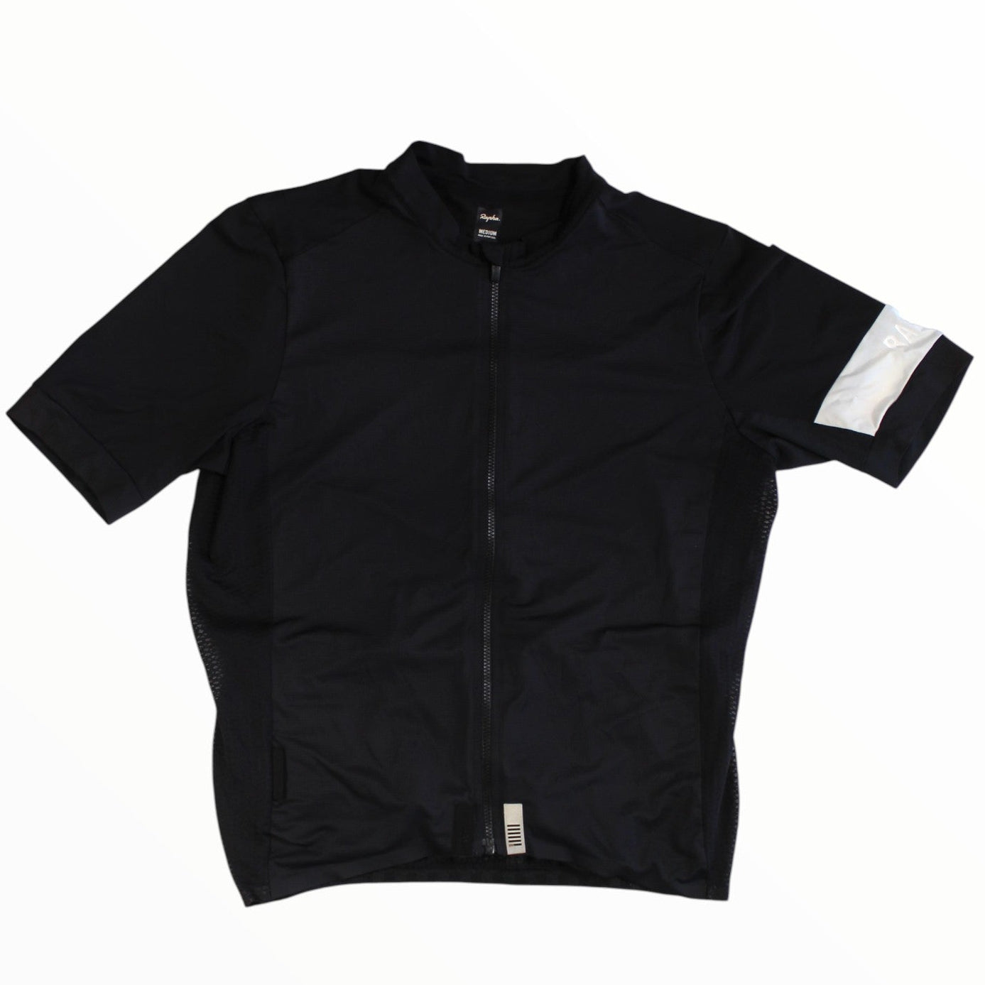 Men's climbers jersey, black, short-sleeve full-zip front