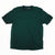 Dark green technical T-shirt with crew neck and short sleeves, red trim at sleeve hem