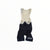 Men's cycling bib shorts with cream upper and navy shorts, Rapha logo on right side