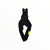 Men's black thermal cycling bib tights with neon yellow side panel and bib straps