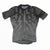 Dark gray short-sleeve cycling jersey with geometric pattern and full-length zipper