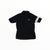 The Rapha Kids Core Jersey is a black short-sleeve, breathable cycling jersey featuring a zip front, the white Rapha logo on the chest, and a single white stripe on the left sleeve, shown laid flat on a white background.
