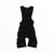 Black cycling bib shorts with small logo at center and reflective detail on each leg