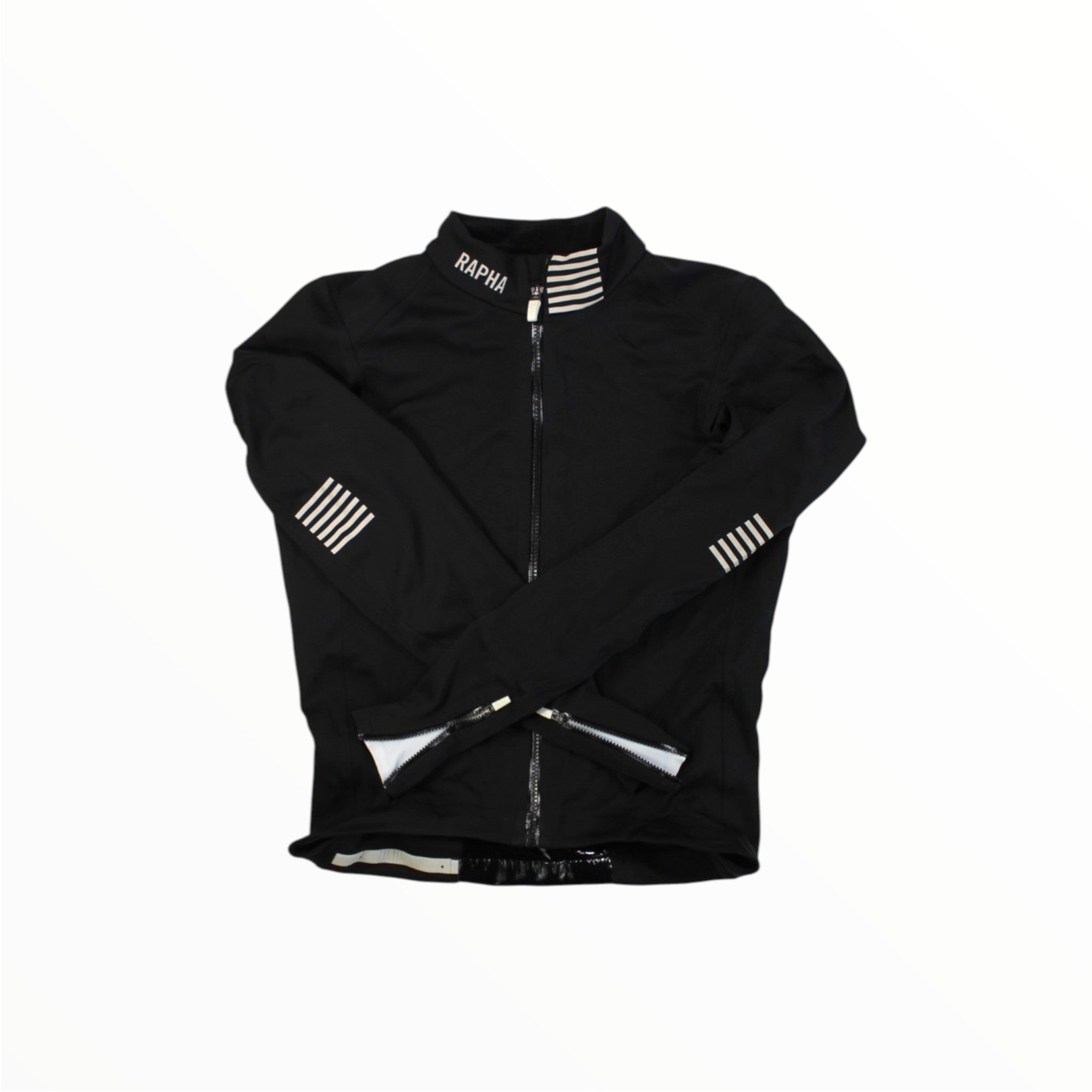 Black softshell jacket for men, full-zip front, stand collar, reflective sleeve chevrons
