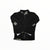 Black softshell jacket for men, full-zip front, stand collar, reflective sleeve chevrons