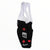Men's cycling bib shorts with white straps and black legs, red and white graphics