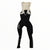Men's winter cycling tights with padded chamois, black legs and beige upper