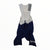 Men's cycling bib shorts, navy with white panels and striped straps, Rapha logo