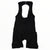 Men's black cycling bib shorts with front bib straps and multi-panel construction