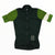 Women’s short-sleeve cycling training jersey, full-zip, green and black with white accents