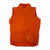 Men's lightweight gilet, orange, full-zip front with small yellow stripe logo