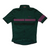 Lightweight cycling jersey in dark green with full front zipper and magenta reflective chest stripe