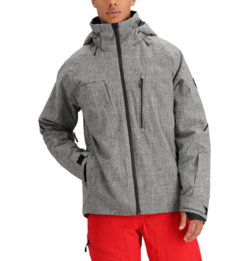 Men's Raze jacket in gray, storm hood and zip front