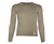 The Carhartt Mens Force Midweight Synthetic-wool Blend Baselayer Crewneck Top in khaki is shown on a plain white background, featuring simple stitching and a small rectangular logo patch near the bottom hem.