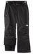 The North Face Girls Freedom Insulated Pant in black features belt loops, a right thigh zip pocket, adjustable Velcro waist tabs, and an inner gaiter—ideal insulated winter pants for kids.