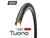 A close-up of a Serfas E-Tuono Tire - 700c with a "NEW" tag in the top left, highlighting its tread and sidewall design against a white background.