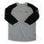 Men's trail 3/4 sleeve jersey, light gray body with black raglan sleeves