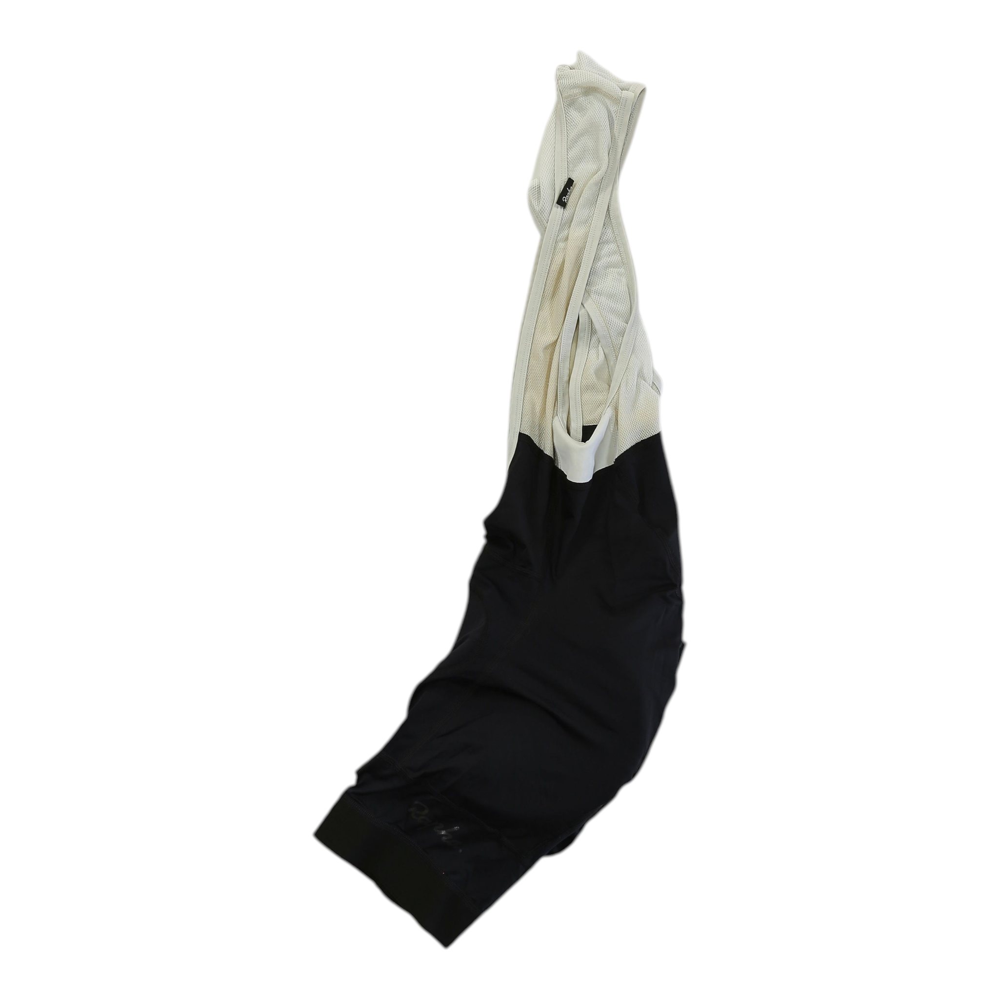 Lightweight bib shorts, black with white bib and leg panels