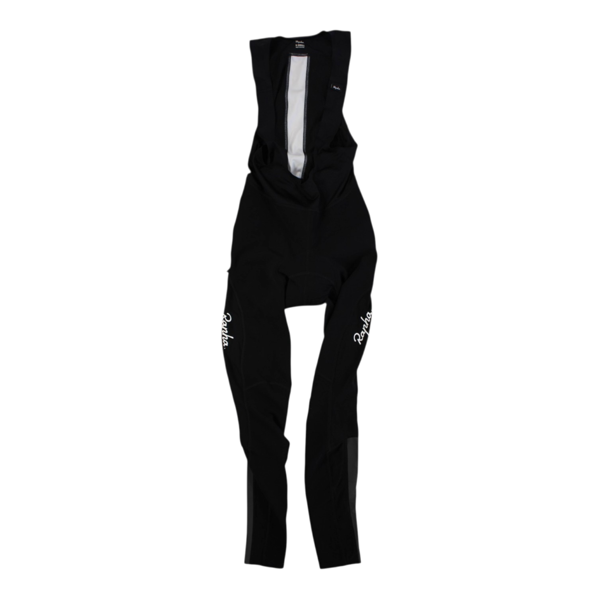 Black cycling winter bib tights with front zipper and reflective logo