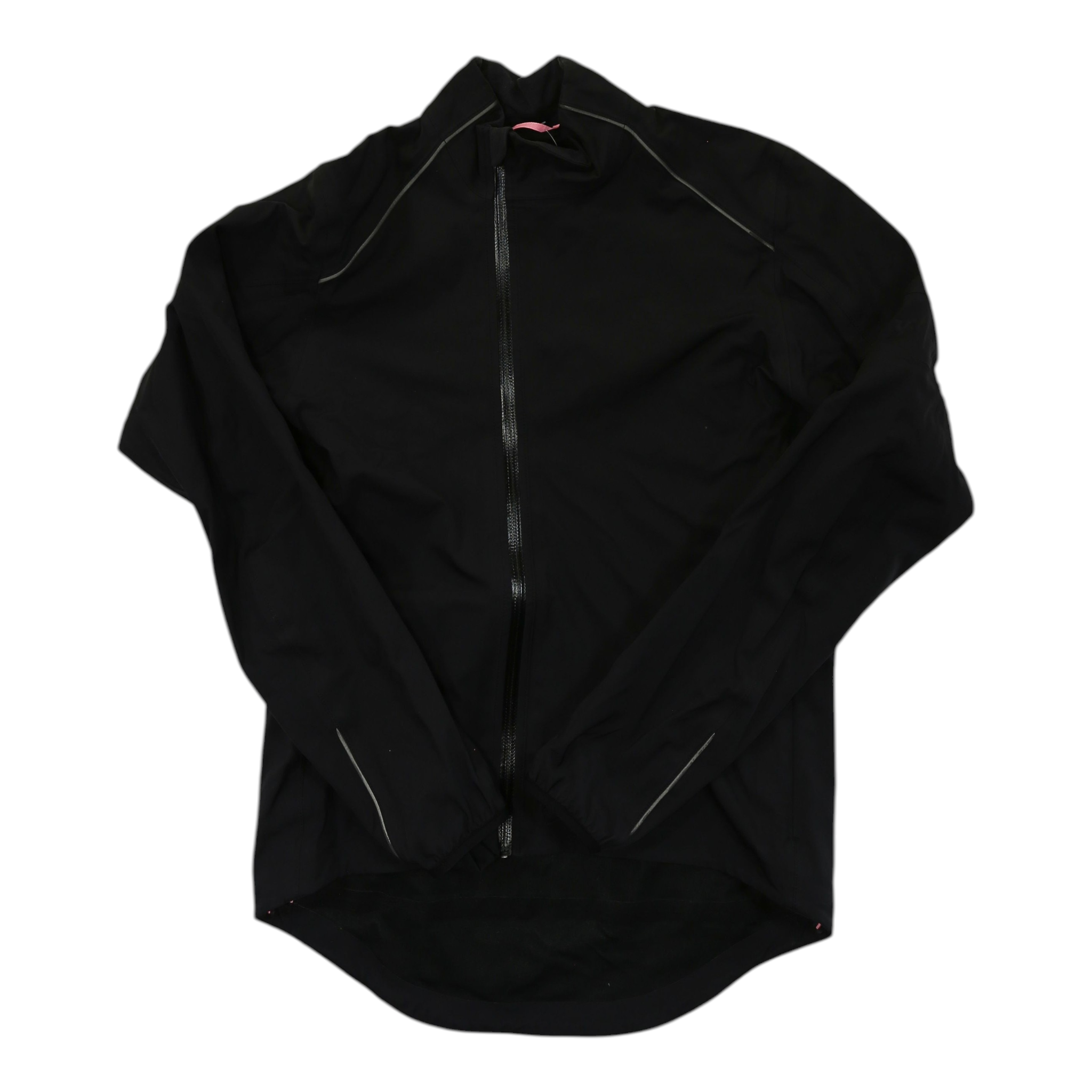 Rapha winter cycling jacket in black, full-zip with stand collar and long sleeves