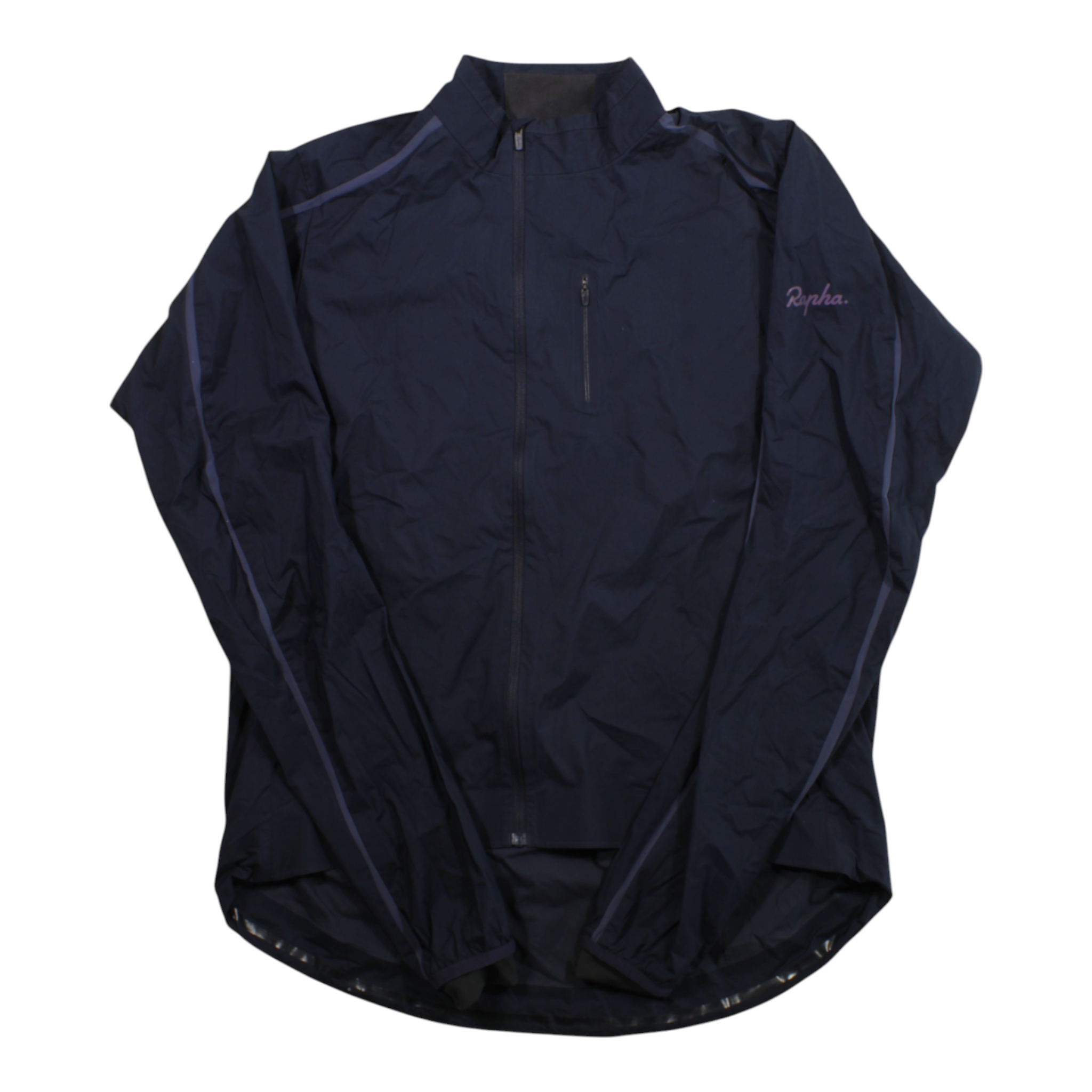 Men's navy wind jacket with full-zip front and long sleeves