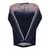 Two-tone pink and dark navy long-sleeve cycling jersey with full zip and stand collar.