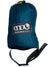 DoubleNest hammock carry bag in teal with logo patch and adjustable webbing strap