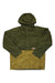 The Fjallraven Men's Vardag Lite Padded Jacket features a two-tone design of dark olive green and mustard yellow, G-1000 Eco fabric, recycled polyester insulation, snap buttons, front pockets, and a chest logo patch.