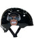 The Abus Kids' Scraper 3.0 Monkey Helmet is a shiny black helmet featuring a grinning chimpanzee with sunglasses, an adjustable black chin strap, top ventilation holes, and ponytail compatibility for comfort.