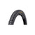 Sidewall branding on black knobby mountain bike tire
