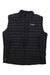 Men's quilted puffer vest with full front zipper and Rab logo, dark outer fabric