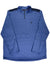 The Active 1/4 Zip Top is a heathered blue long-sleeve pullover featuring black shoulder accents and a small black spider logo on the left chest, designed for comfort and moisture management.