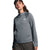 Women’s mid-grey pullover hoodie with hood, kangaroo pocket, and logo