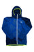 Men's Ortovox Col Becchei hooded jacket, mountain blue with neon green trim and zip front