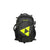 The Fischer Transalp 35L Pack is a black backpack with bright yellow geometric accents, multiple straps, and buckles—ideal for outdoor or sports use—shown against a plain white background.