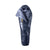 The Nemo Soul 30/40 Sleeping Bag Regular is shown upright, top flap partially open to reveal a yellow lining. Padded with recycled synthetic insulation, this dark blue tapered mummy bag is designed for cold weather use.