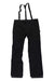 The Black Diamond Women's Dawn Patrol Pant features adjustable suspenders, four-way stretch fabric, a front zipper, belt loops, and zippered side pockets—ideal for hiking—displayed flat on a white background.