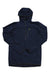 Men's stretch half-zip jacket with attached hood, dark blue