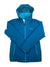 Mid-length insulated ski/snowboard jacket, teal blue, zip front, hood