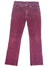Women's burgundy corduroy regular pants with button fly and front pockets