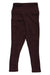Polarmax Women's Stretch3 Super Mid-Weight Pocket Capri in dark brown, high-waisted with visible seams. Features moisture-wicking fabric, UPF 50+ protection, and pockets—ideal for active lifestyles. Shown laid flat on a white background.