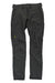 Women’s dark gray stretch trousers with belt loops, buttoned waistband, and cargo-style leg pockets.