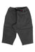 Kids loose tapered pants, charcoal gray, elastic waistband, front zip, patch pockets