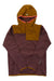 Inspired by the Ortovox Womens Fleece Plus Anorak, this long-sleeve pullover hoodie features a brown body and sleeves, a lighter brown quilted hood and shoulders, and pink trim—ideal for layering outdoors.