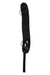 The Osprey Exposure Hipbelt Custom Mold is a long, black padded restraint strap made from nylon-cordura, featuring two metal rings and adjustable buckle closures, shown laid flat on a white background.