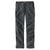 A pair of Carhartt Mens Rugged Flex Rigby Straight Fit Pants in dark gray, featuring front and back pockets, belt loops, and visible stitching, shown on a white background.